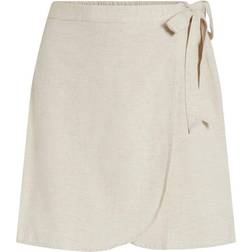 Vila Prisilla HW Short Wrap Skirt - Super Light Natural Melan