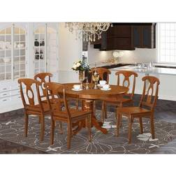 East West Furniture 7-piece A Oval Dining Set 5