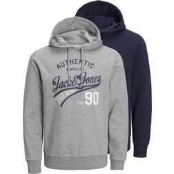 Jack & Jones Logo Hoodie 2-pack - Blue/Navy Blazer