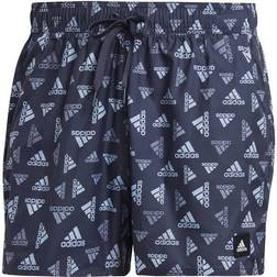 adidas Men's Sportswear Logo Print Clx Very Short Length Swim Trunks - Shadow Navy/Blue Dawn