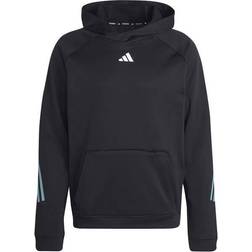 adidas Men's Train Icons 3 Stripes Training Hoodie - Black