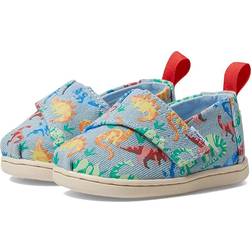 Toms Kids Tiny Multi Pastel Blue Washed Denim Dinomite Dinos Alpargatas Shoes