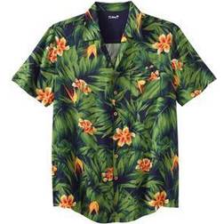 Island Printed Rayon Short Sleeve Shirt - Tropical Floral