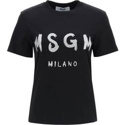 MSGM Glitter Logo T-shirt - Black