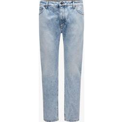 Palm Angels Curved Logo Print Jeans - Blue