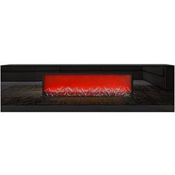 Majnesvon Modern 65" Fireplace TV Bench 70.9x19.1"