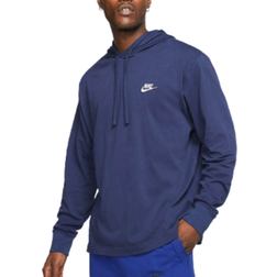 Nike Sportswear Club Jersey Pullover Hoodie - Midnight Navy/White