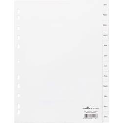 Durable Index A4 Jan-Dec Printed Tabs with Cover Sheet PP