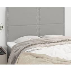 vidaXL Huvudgavlar 4 st Ljusgrå 72x5x78/88 cm Tyg Sänggavel
