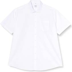 Seidensticker Non-iron Fil a Fil Short Sleeve Business Shirt - White