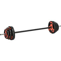 Sportnow Skivstång Set 20 kg Halkskydd Svart Röd