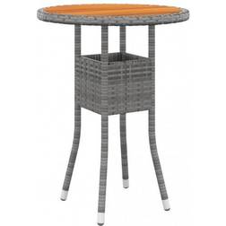 vidaXL Mesa De Jardín Madera Acacia Y Ratán Sintético Gris Ø60x75 cm