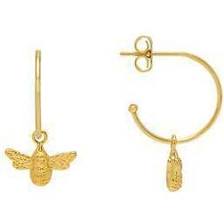 Estella Bartlett Bee drop hoop earrings gold plated