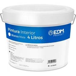 Edm E3/25400 Pintura Plastica Mate Interior Blanca 4L Pintura para fachadas de madera Blanco