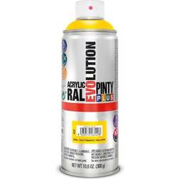 Pintura Spray PintyPlus Evolution RAL 1023 Amarillo Tráfico 520 cc Amarillo, Transparente 0.4L