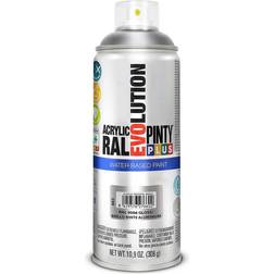 Pintura En Spray Pintyplus Evolution Water Based Ral 9006 Aluminio Blanco Metílico 520 cc Blanco, Plata 0.75L