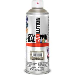 Pinty Peinture Bombe Brillante Aluminium RAL9006 400 ml Argent, Blanc