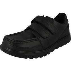 Start-rite Mission Black Leather Riptape Shoes - Sort