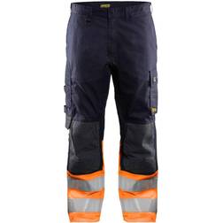 Blåkläder Multinorm arbejdsbukser, Marine/Hi-Vis Orange