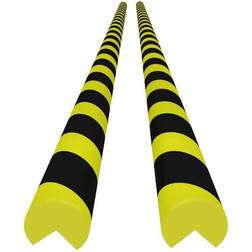 vidaXL Protectores de esquina 2 uds PU amarillo y negro 4x4x104 cm