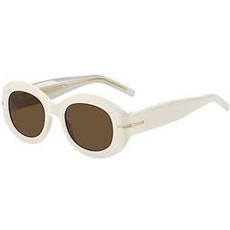 HUGO BOSS White-acetate sunglasses with signature gold-tone detail