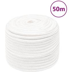 vidaXL Corde de Bateau Corde de Levage Câble d'Amarrage Ancrage Navire Lignes de Gréement Corde à Linge Blanc Complet 14 mm 50 m Polypropylène