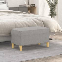 vidaXL Bench Light Gray 27.6'x13.8'x16.1' Fabric Clair 70 x 35 x 41 cm Banquette