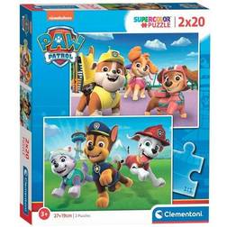 Clementoni Jigsaw Puzzle Paw Patrol 2x20st. Floor Fjernlager, 5-6 dages levering