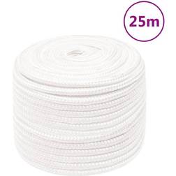 vidaXL Corde de Bateau Corde de Levage Câble d'Amarrage Ancrage Navire Lignes de Gréement Corde à Linge Blanc Complet 14 mm 25 m Polypropylène