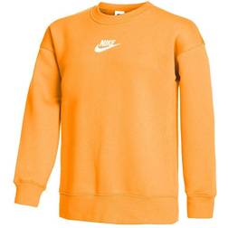 Nike Sportswear Club Fleece Big Kids' Girls' Crew Sweatshirt in Orange, DD7473-836 Orange