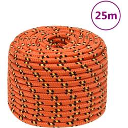 vidaXL Bootsseil Orange 12 mm 25 m Polypropylen