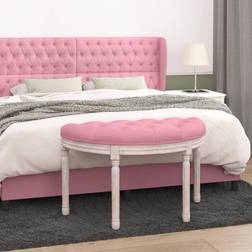 vidaXL Rose 81.5 x 41 x 49 cm Velours Banc de Rangement