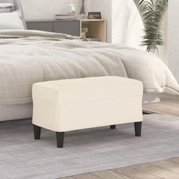 vidaXL Banc Ottoman 70x35x41 cm Velours Cream Banquette