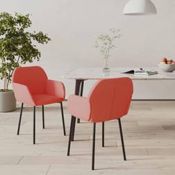 vidaXL Chaises Salle À Manger Fauteuils À Díner Rose Velours Chaise de Cuisine