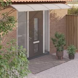 vidaXL Gris Marquise Solaire Pluie Patio Gris 400x100 cm Polycarbonate