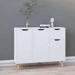 vidaXL Credenza Bianco Lucido 90x30x72 cm In Legno Multistrato Madia