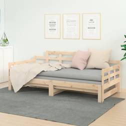 vidaXL Cama Extraíble Madera Maciza De Pino 2x(90x200) cm - Marrón Sofá