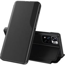 Hurtel Handyhülle für poco m4 pro 5g magnet leder hülle case tasche schwarz