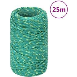 vidaXL Boat Rope Green 2 mm 25 m Polypropylene