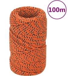 vidaXL Corde de Bateau Corde de Levage Câble d'Amarrage Ancrage Navire Lignes de Gréement Corde à Linge Orange 2 mm 100 m Polypropylène