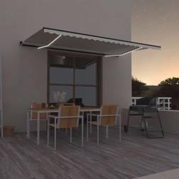 vidaXL Tenda Da Sole Retrattile Manuale Con LED 500x300 cm Crema