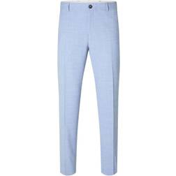 Selected Linen Blend Trousers - Light Blue