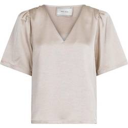 Neo Noir Largo Heavy Sateen Blouse - Champagne