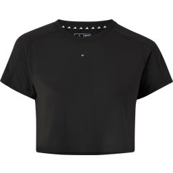 Adidas Women's Aeroready Train Essentials 3 Bar Logo Crop Tee - Black