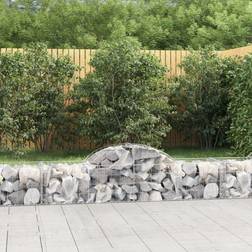 vidaXL Arched Gabion Baskets 2 Galvanised Iron