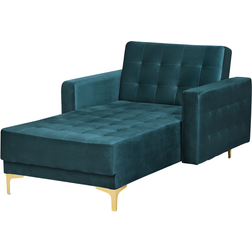 Beliani Chaise Longue De Terciopelo Verde Azulado Aberdeen Sofá