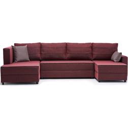 LOTO LIVING Cama Rinconera Ece Panoramik Rojo Burdeos Sofá Sofá 3 Plazas
