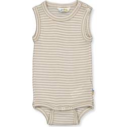 Joha Uld/silke stribet body Beige