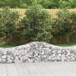 vidaXL Panier De Gabions Arqué Cage À Gabion Patio Extérieur 200x50x40/60 cm