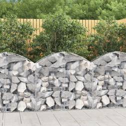 vidaXL Buet gabionkurv 100x30x80/100 galvaniseret jern